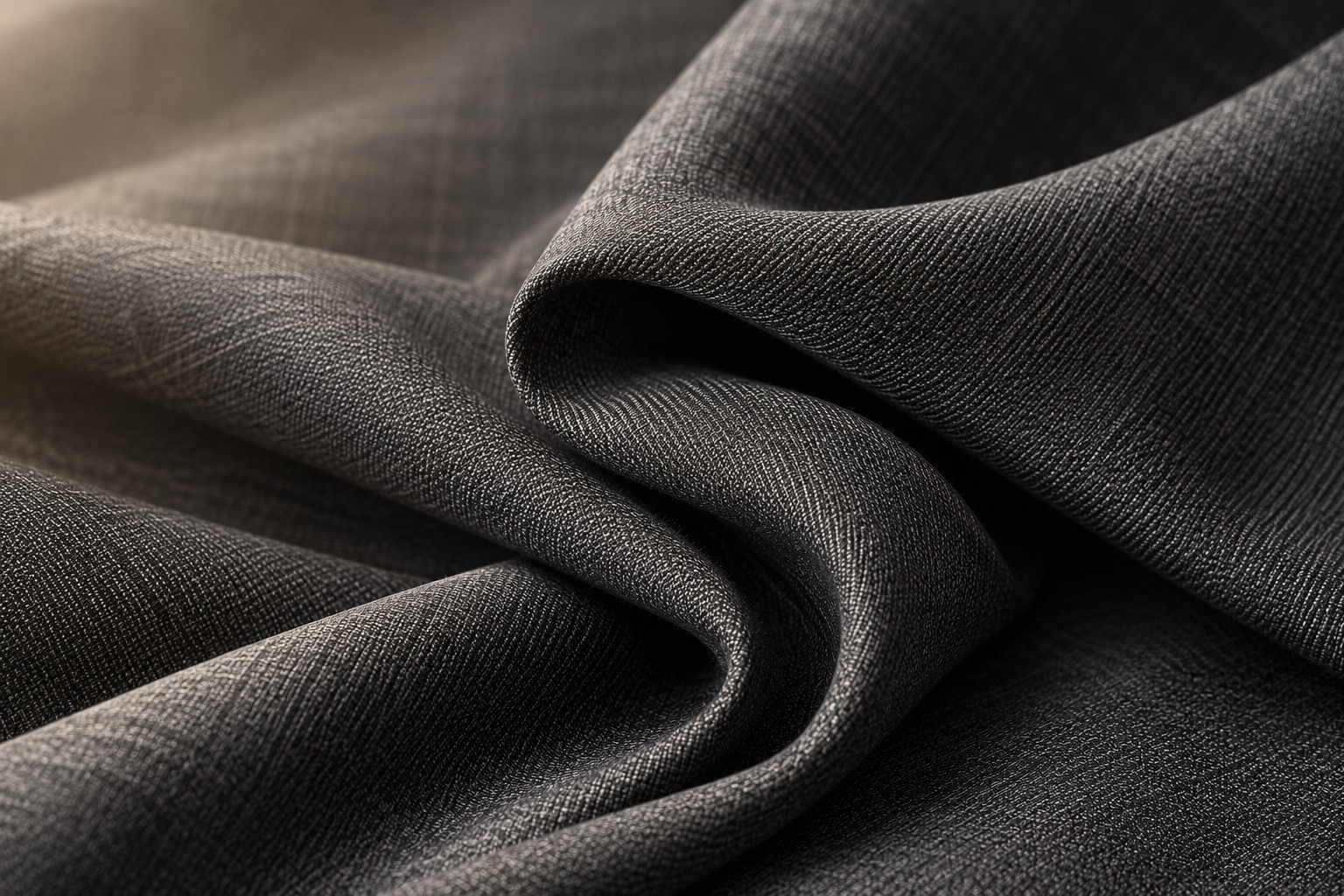 Charcoal polywool fabric